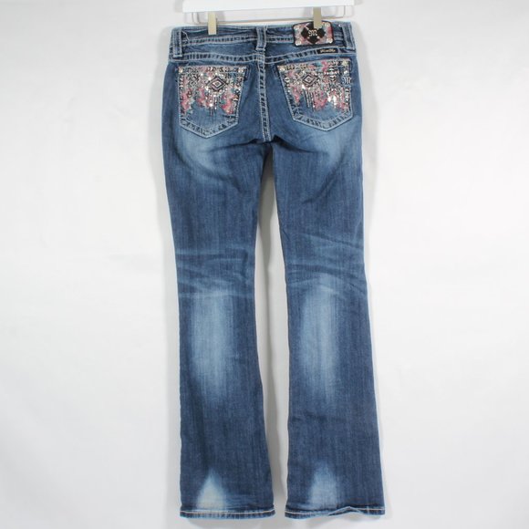 Miss Me Denim - Miss Me Womens Sequin Drama Boot Cut Jeans Size 28